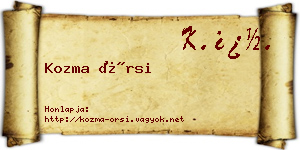 Kozma Örsi névjegykártya